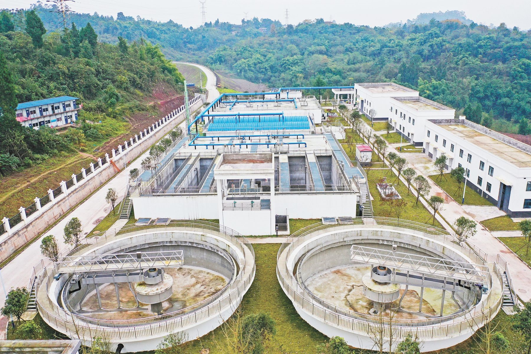 Estação de tratamento de esgoto do parque industrial urbano de Lingang, análise on-line de monitoramento de sensores de qualidade da água de descarga de água de esgoto